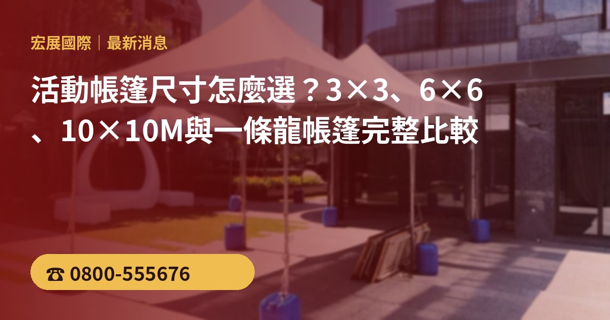 活動帳篷尺寸怎麼選?3×3、6×6、10×10M與一條龍帳篷完整比較