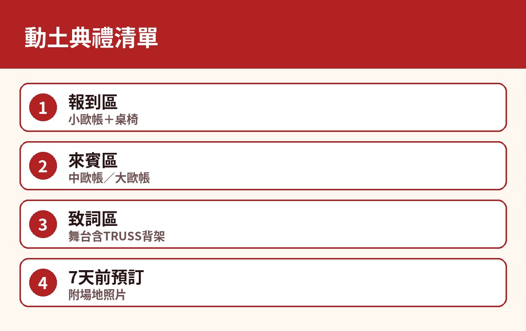 動土典禮清單