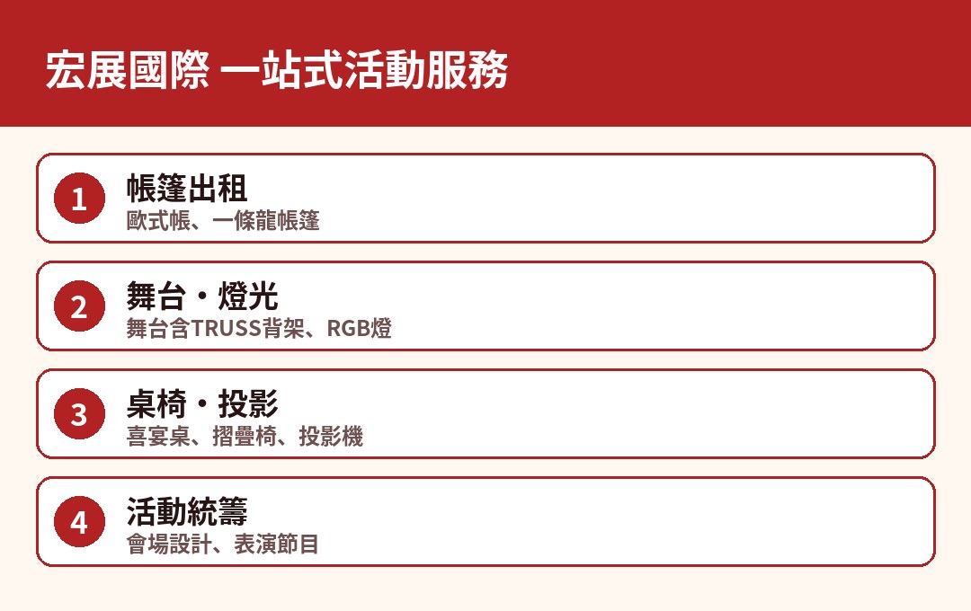 宏展國際 一站式活動服務