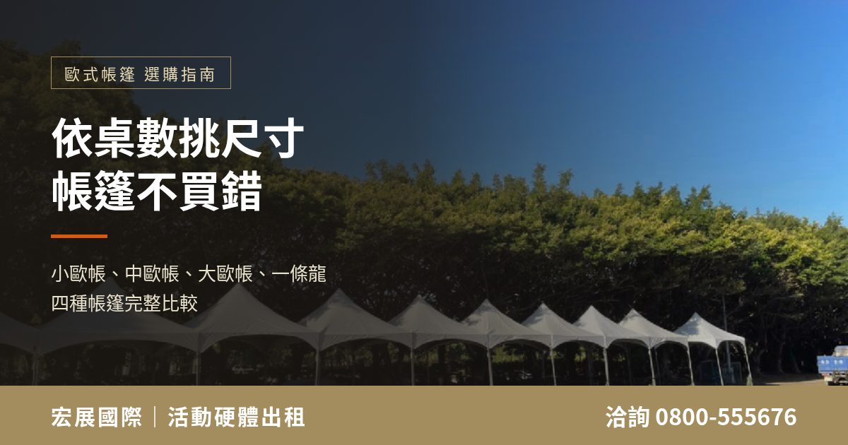 歐式帳篷出租怎麼選？依桌數挑尺寸